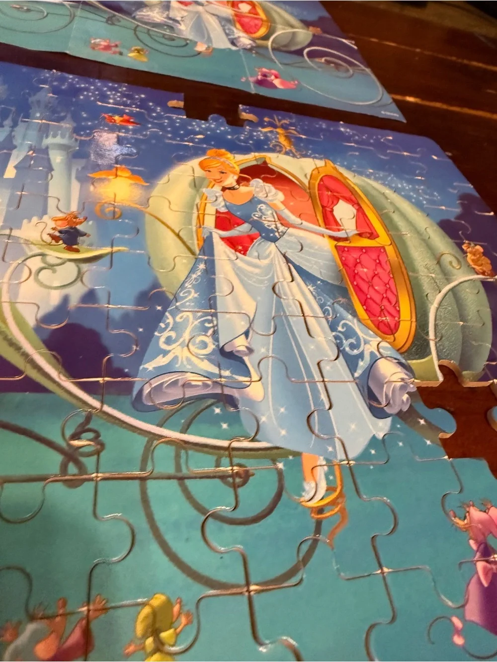 Cinderella Carriage Kids Puzzle - Blue
